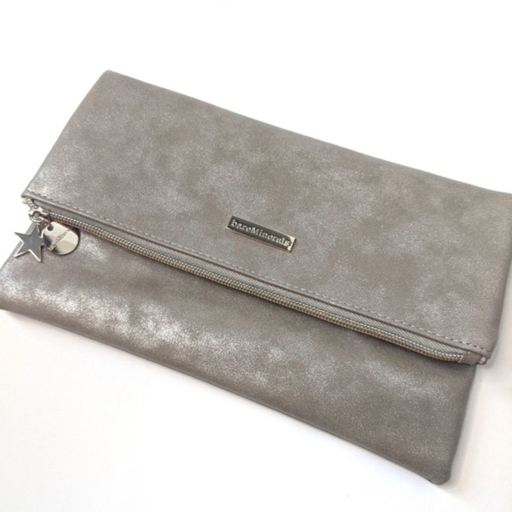 NWT Bareminerals Leather Folding Zipper Clutch